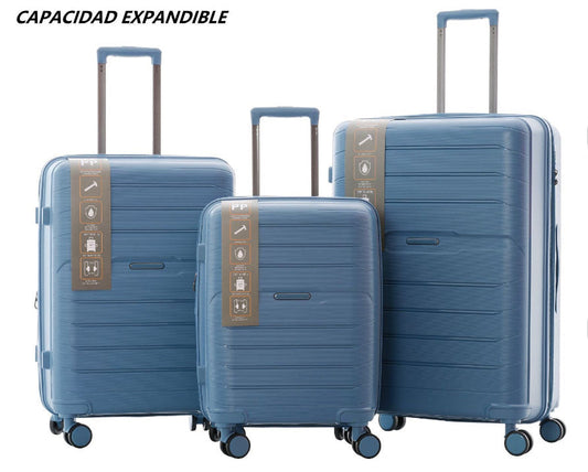 Juego de 3 Maletas Polipropileno Expansibles Aurora
