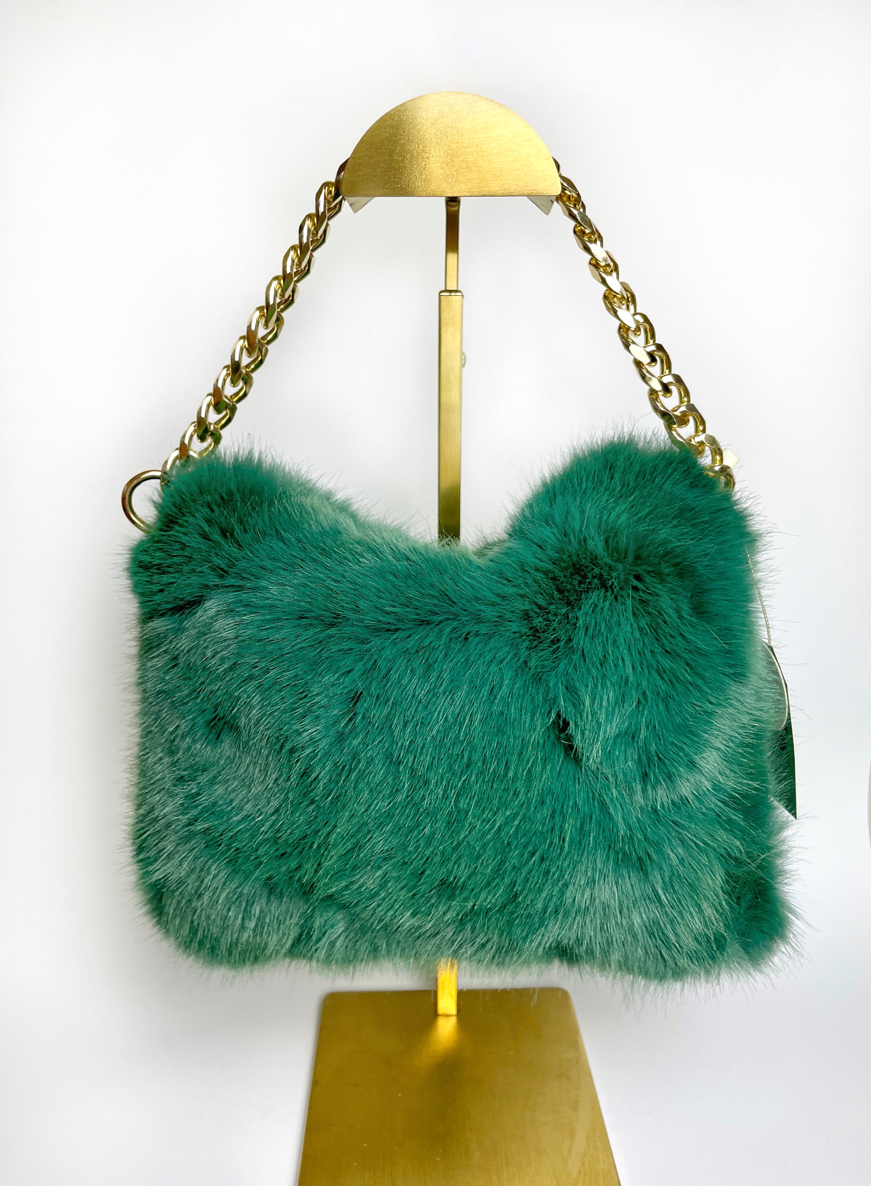 Bolso Bandolera Efecto Pelo con Cadena