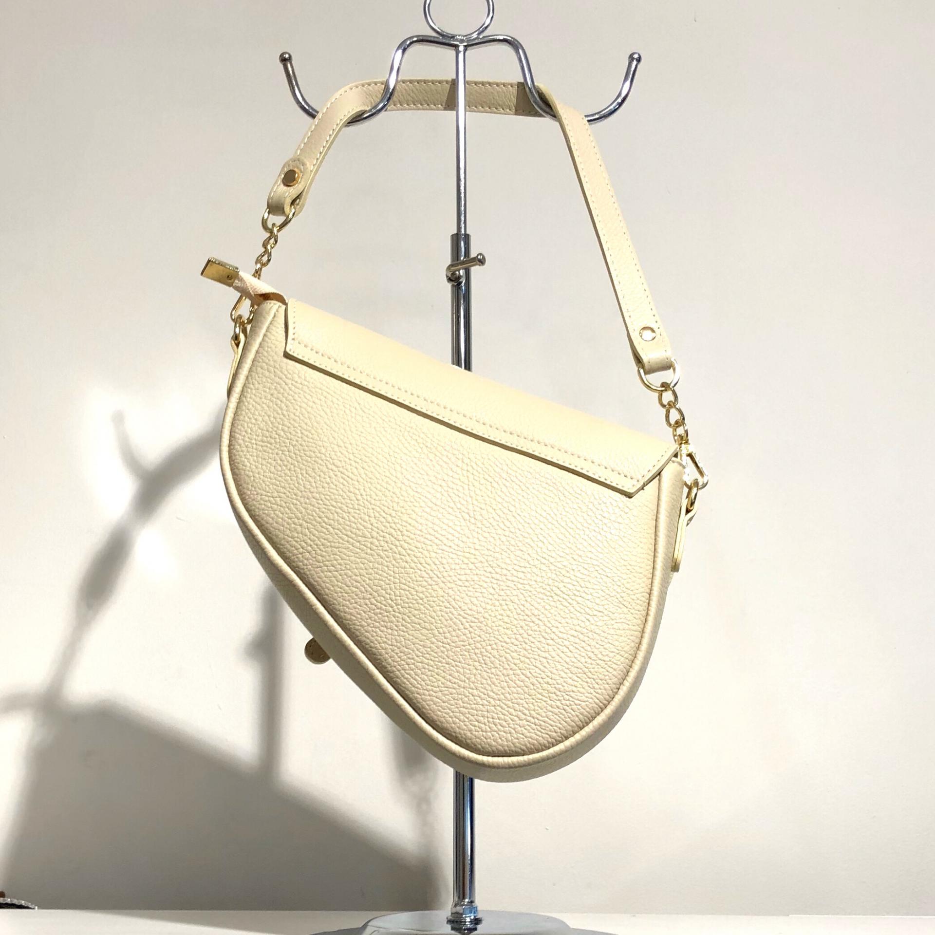 Bolso Silla Montar Piel Beige