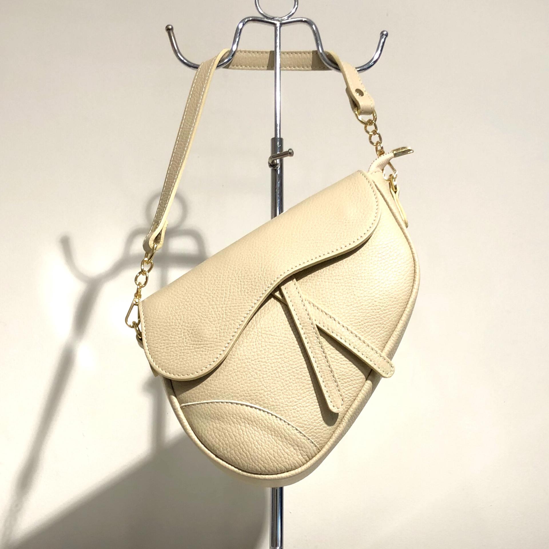 Bolso Silla Montar Piel Beige