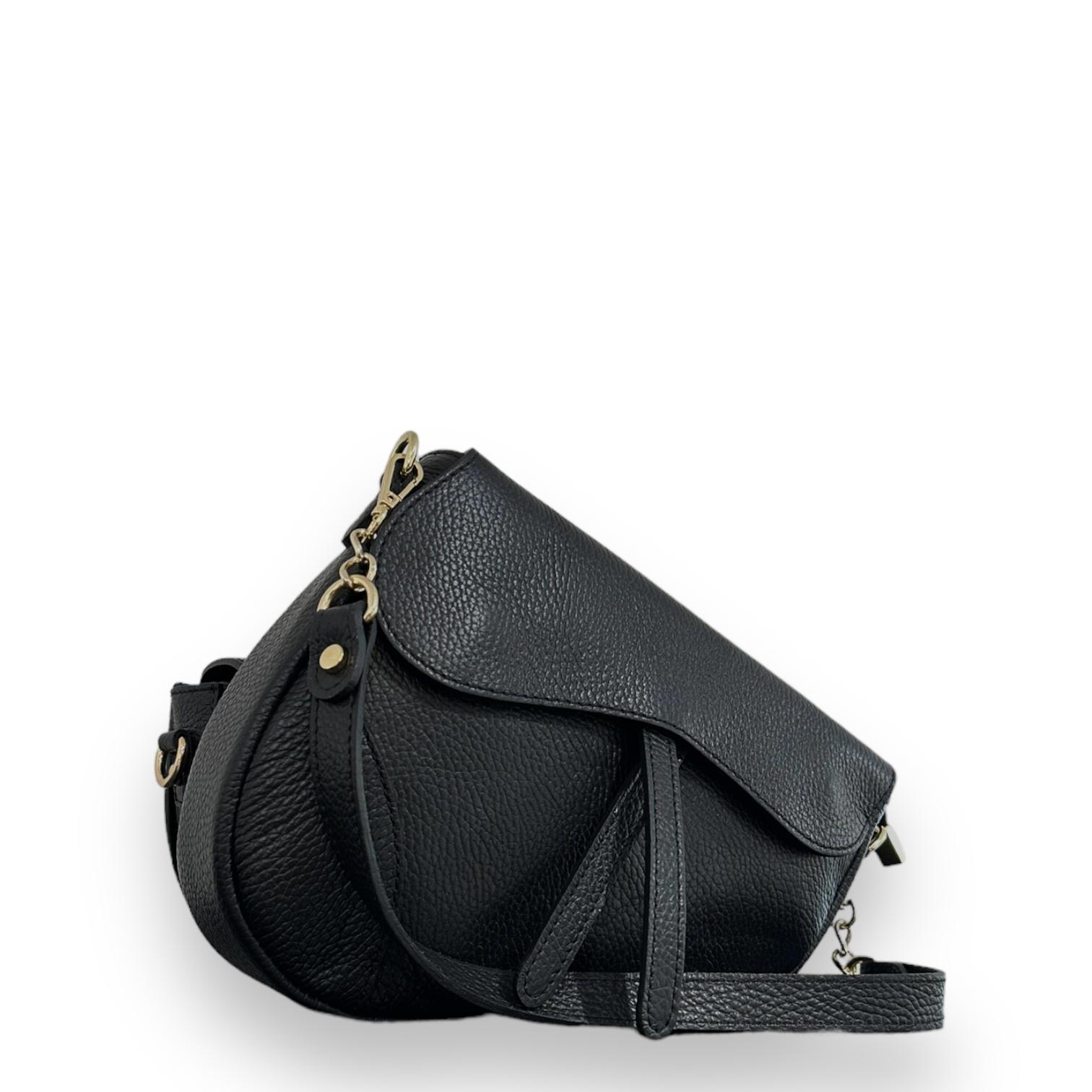 Bolso Silla Montar Piel Negro