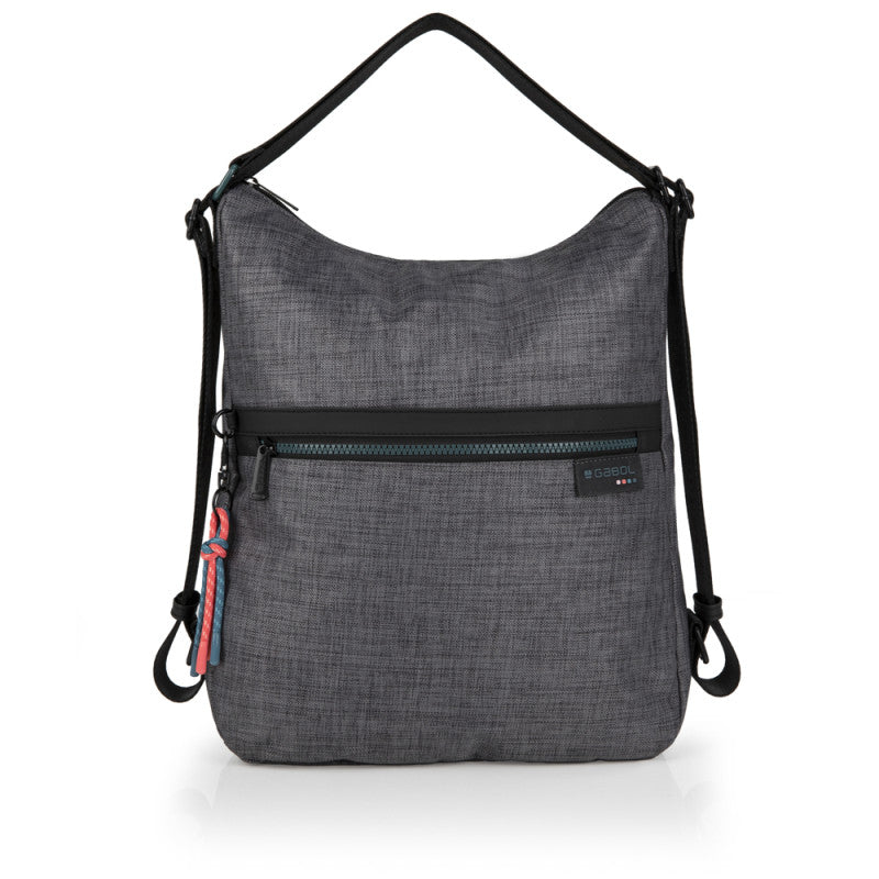 Bolso Mochila Gabol Shani Gris: Poliéster Resistente, Organizador Interno para Mujer