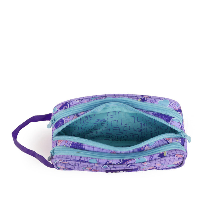 Estuche Triple Gabol FUNNY: Compacto, Duradero con Tres Compartimentos, Asa y sin PVC