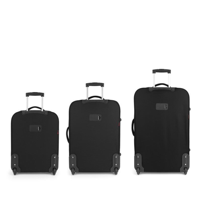 Juego Maletas Gabol Orbit: Cabina, Mediana, Grande, Expansibles, 4 Ruedas, Negro