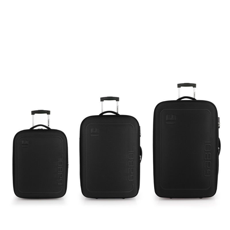 Juego Maletas Gabol Orbit: Cabina, Mediana, Grande, Expansibles, 4 Ruedas, Negro