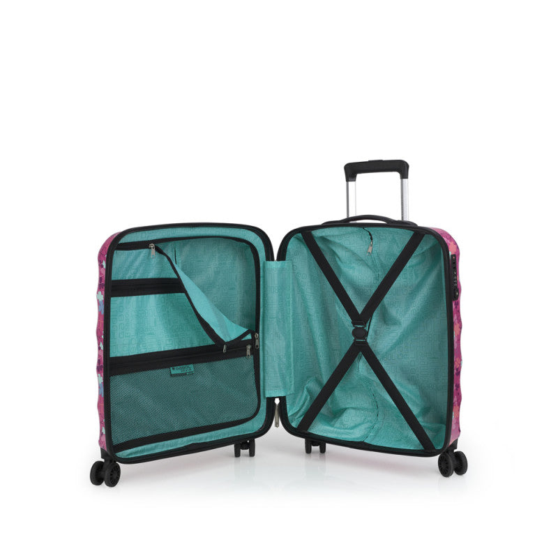 Maleta de Cabina Rígida Gabol Clover, 4 Ruedas Dobles, Cerradura TSA