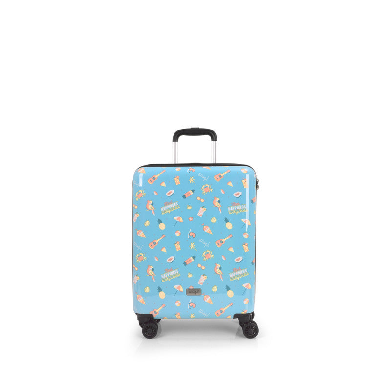 Maleta Rígida Cabina Gabol Mr. Wonderful Happy 4 Ruedas Dobles