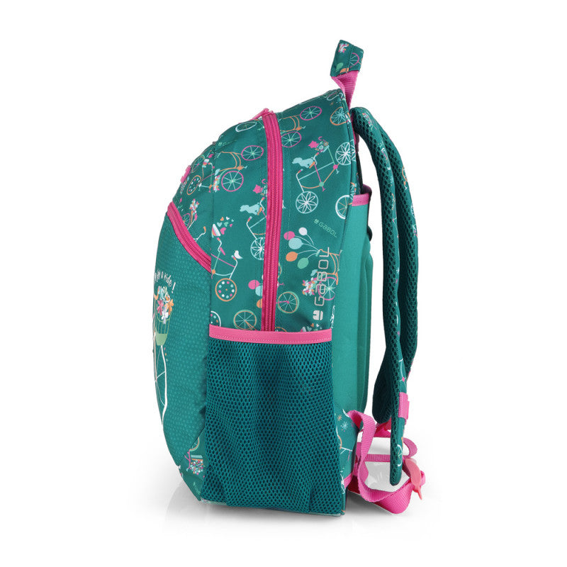 Mochila Escolar Gabol Fiori Adaptable a Carro con Espalda Termoformada y Organizador