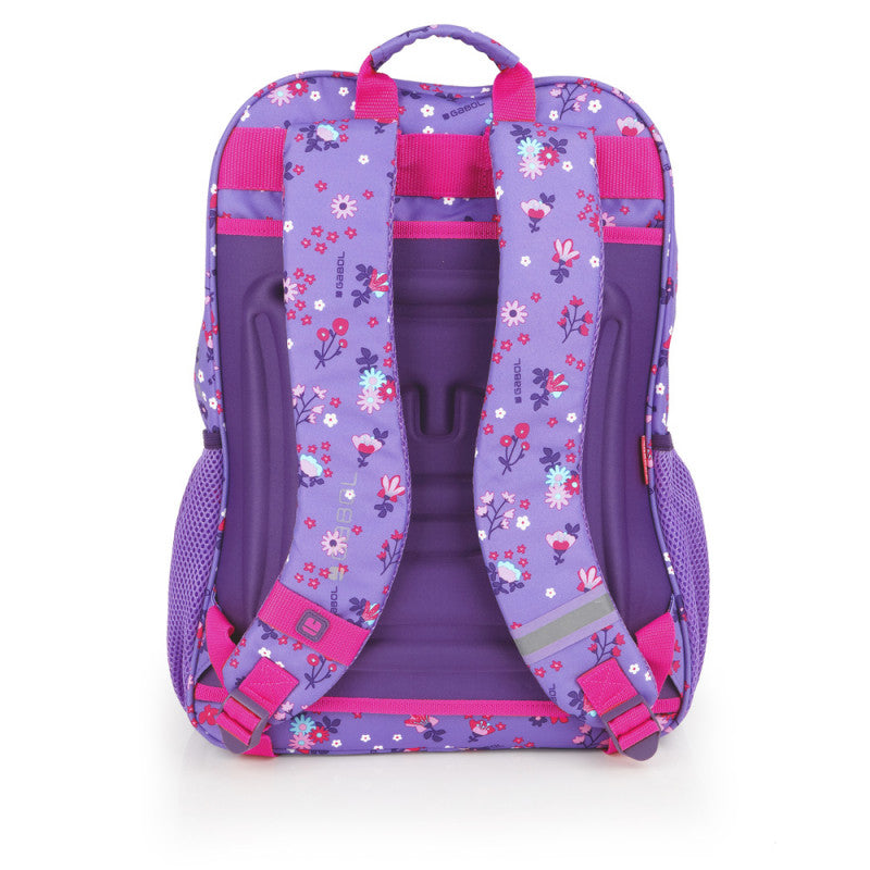 Mochila Escolar Gabol Violeta Adaptable a Carro con 2 Compartimentos