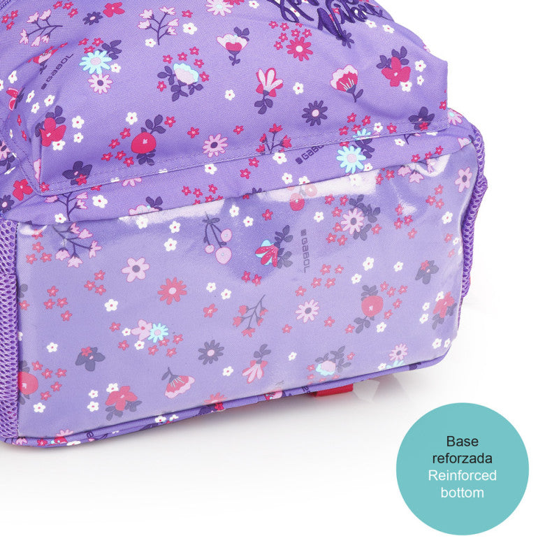 Mochila Escolar Gabol Violeta Adaptable a Carro con 2 Compartimentos