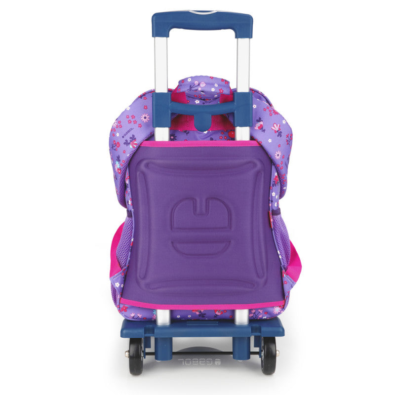 Mochila Escolar Gabol Violeta Adaptable a Carro con 2 Compartimentos