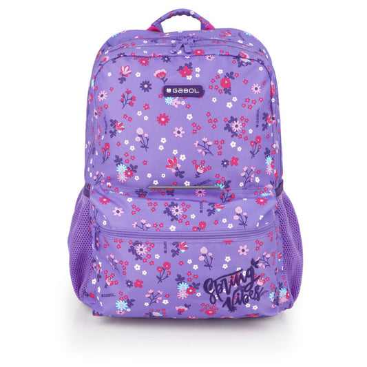 Mochila Escolar Gabol Violeta Adaptable a Carro con 2 Compartimentos