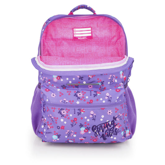 Mochila Escolar Gabol Violeta Adaptable a Carro con 2 Compartimentos
