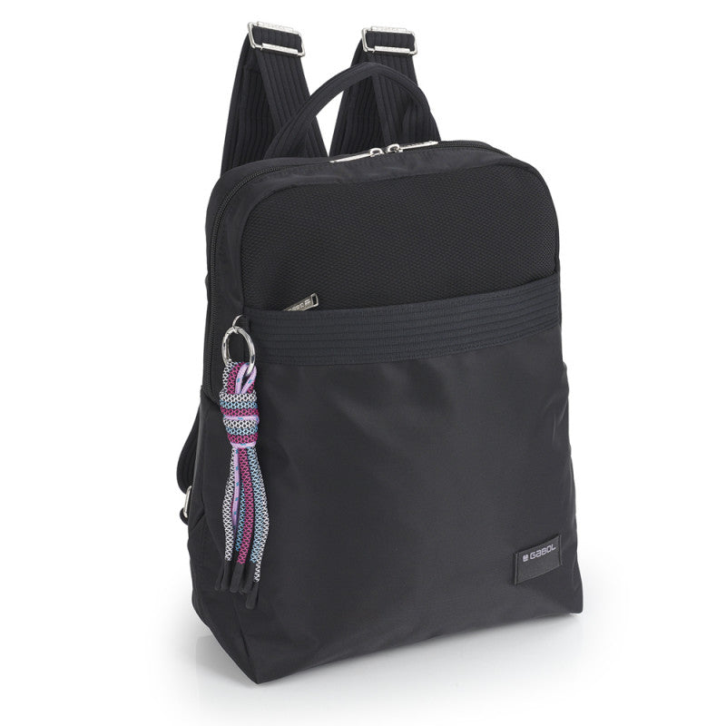 Mochila Escolar Gabol Aroa Expandible Resistente Agua con Organizador Negro
