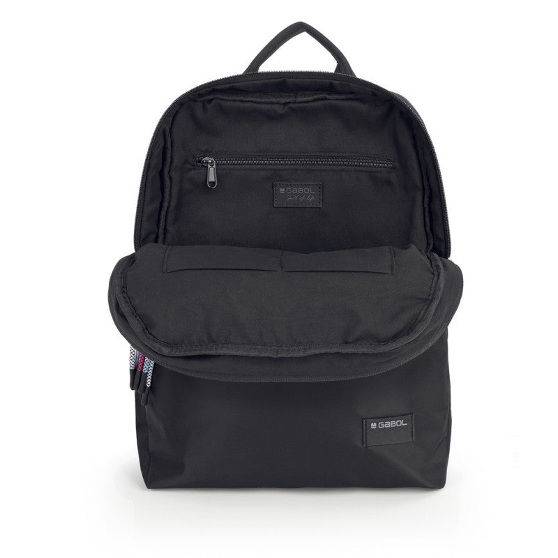 Mochila Escolar Gabol Aroa Expandible Resistente Agua con Organizador Negro