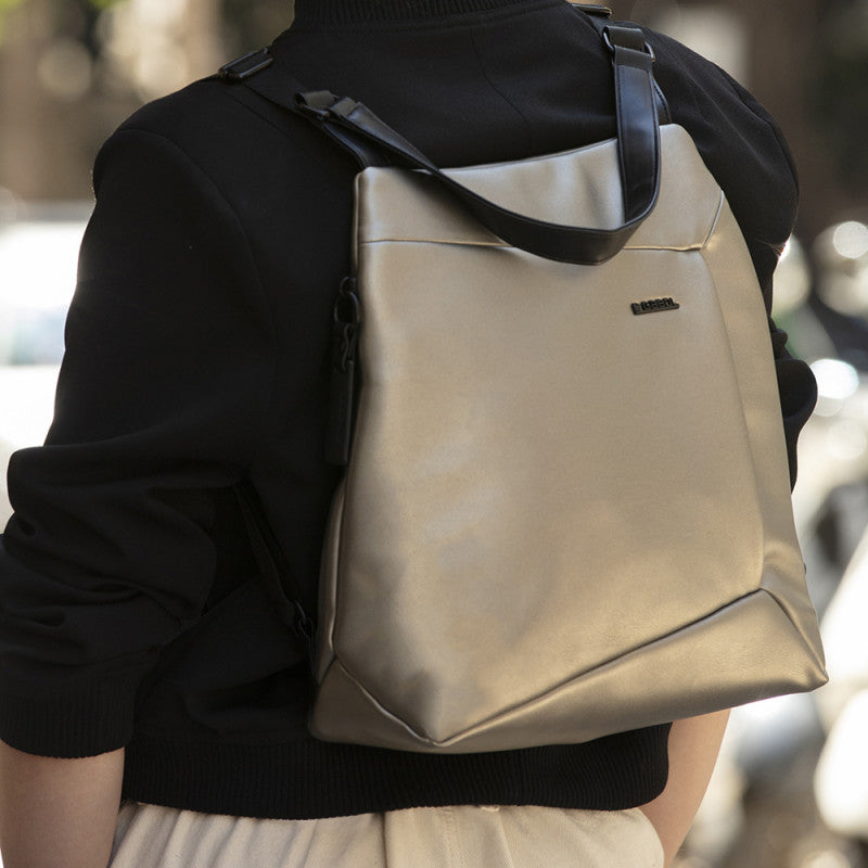 Mochila Bolso Gabol Megan Versátil Piel Sintética Organizador Libre PVC Champán