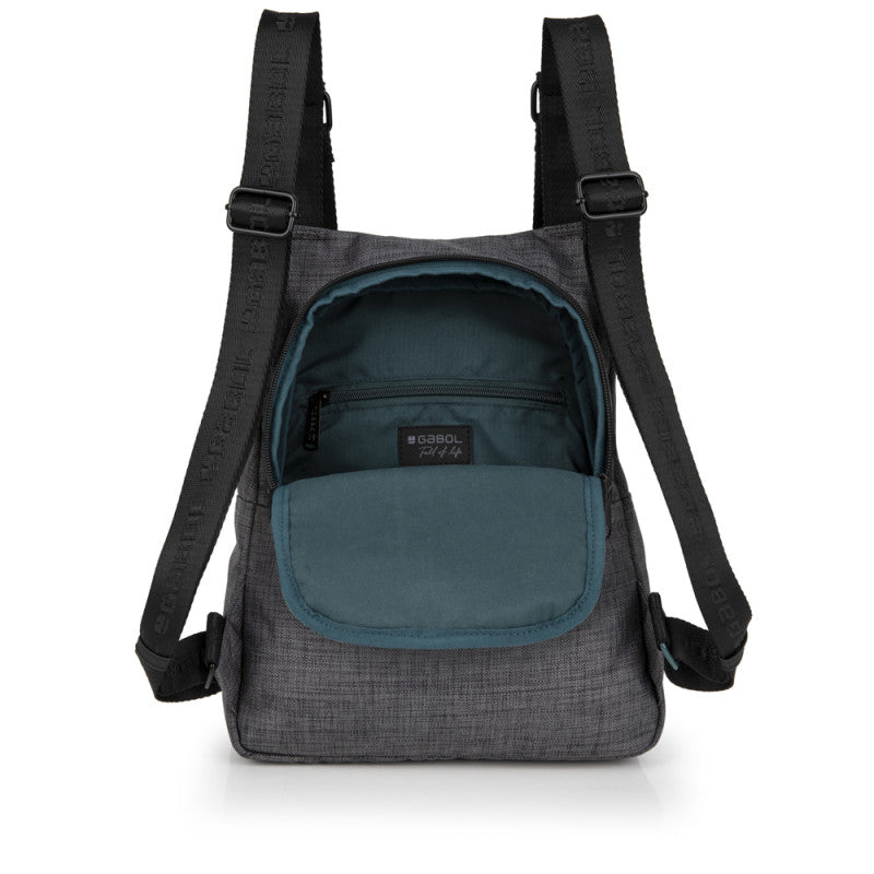 Mochila Bolso Gabol SHANI Elegante Poliéster Gris, 26x33x9cm Versátil para Mujer