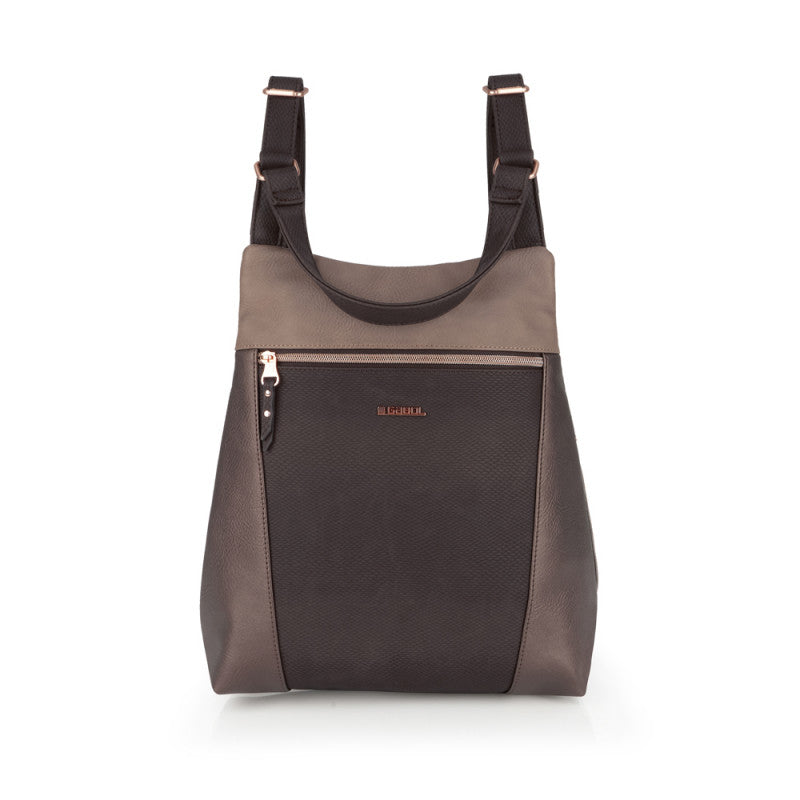 Mochila Bolso THELMA Gabol Elegante Piel Sintética Marrón Libre de PVC con Organizador