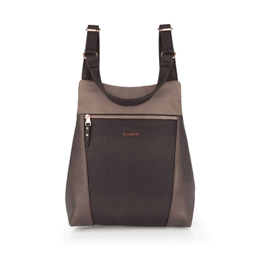Mochila Bolso THELMA Gabol Elegante Piel Sintética Marrón Libre de PVC con Organizador