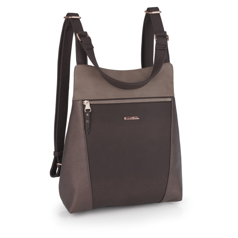 Mochila Bolso THELMA Gabol Elegante Piel Sintética Marrón Libre de PVC con Organizador