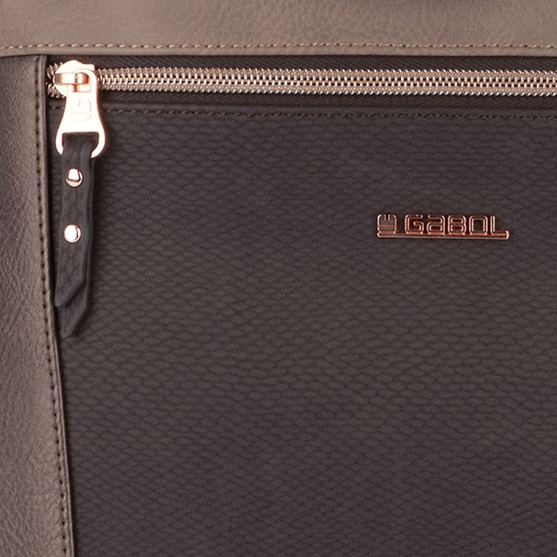 Mochila Bolso THELMA Gabol Elegante Piel Sintética Marrón Libre de PVC con Organizador