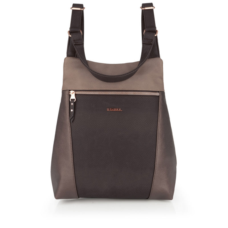 Mochila Bolso THELMA Gabol Elegante Piel Sintética Marrón Libre de PVC con Organizador