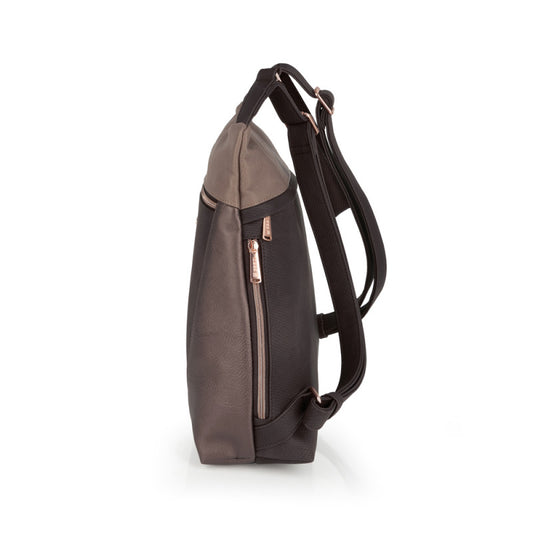 Mochila Bolso THELMA Gabol Elegante Piel Sintética Marrón Libre de PVC con Organizador