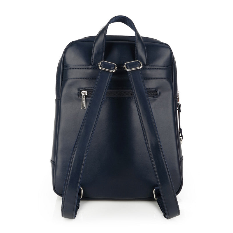 Mochila Gabol Cloe Piel Sintética Azul Acolchada, Mediana y Sin PVC