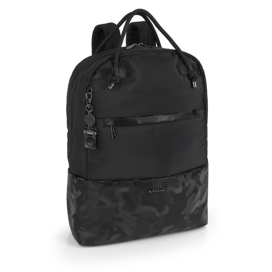 Mochila Ingrid Gabol Impermeable Negra: Nylon Duradero, Anti-PVC, Organizador Interno