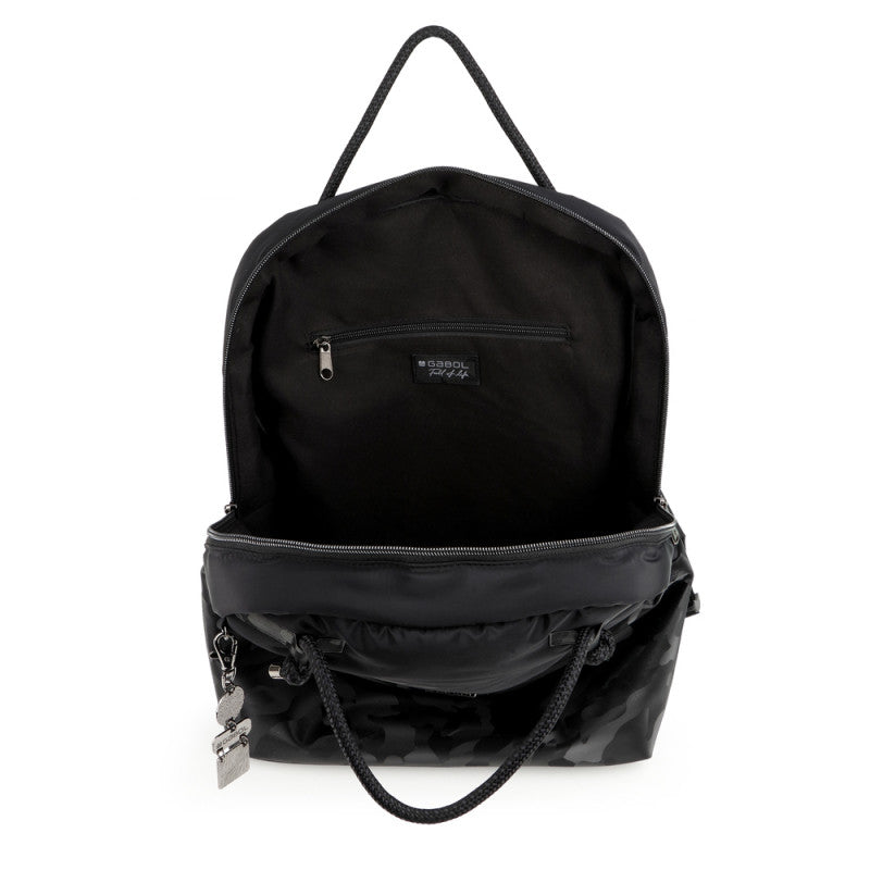 Mochila Ingrid Gabol Impermeable Negra: Nylon Duradero, Anti-PVC, Organizador Interno