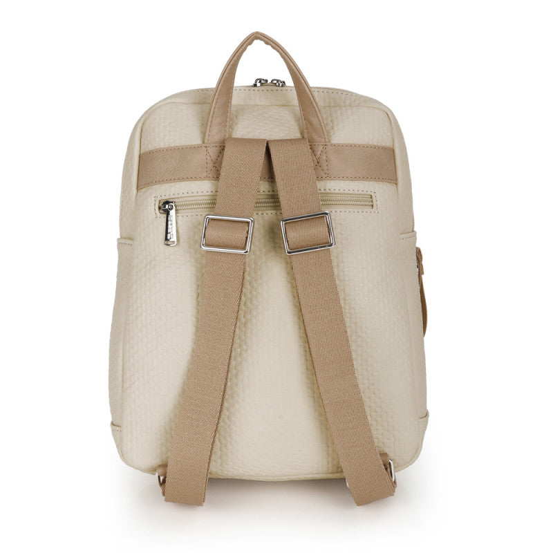 Mochila Muriel Gabol Beige Elegante Piel Sintética Sin PVC Uso Diario