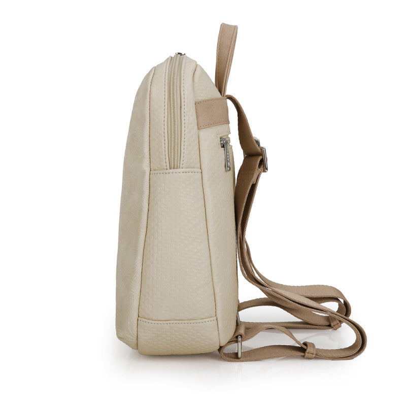 Mochila Muriel Gabol Beige Elegante Piel Sintética Sin PVC Uso Diario