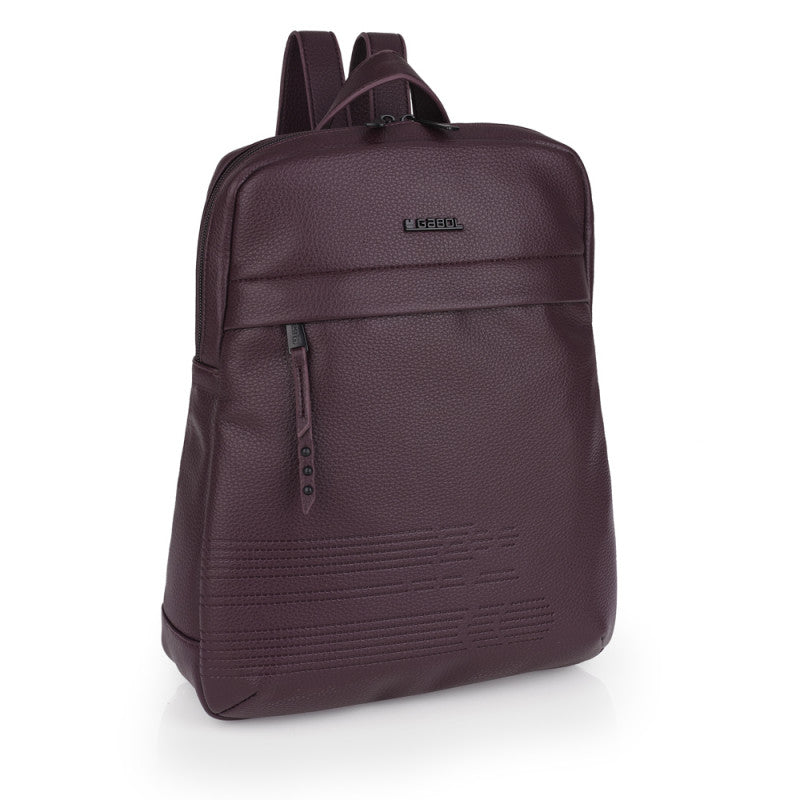 Mochila OLIVIA Elegante Polipiel Burdeos con Organizador Interno para Mujer 26x32x11 cm