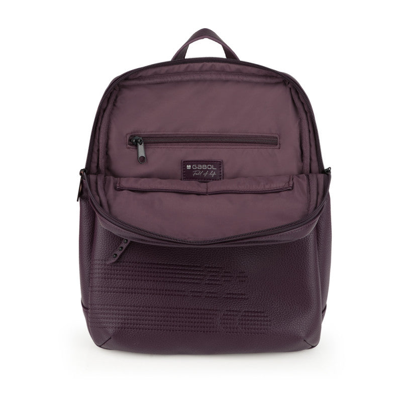 Mochila OLIVIA Elegante Polipiel Burdeos con Organizador Interno para Mujer 26x32x11 cm