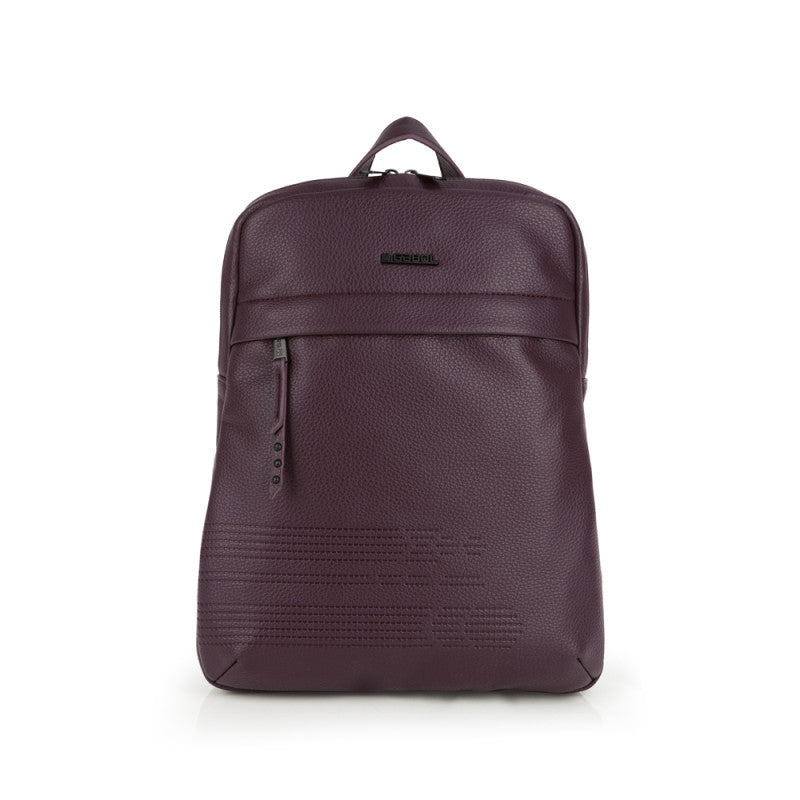 Mochila OLIVIA Elegante Polipiel Burdeos con Organizador Interno para Mujer 26x32x11 cm
