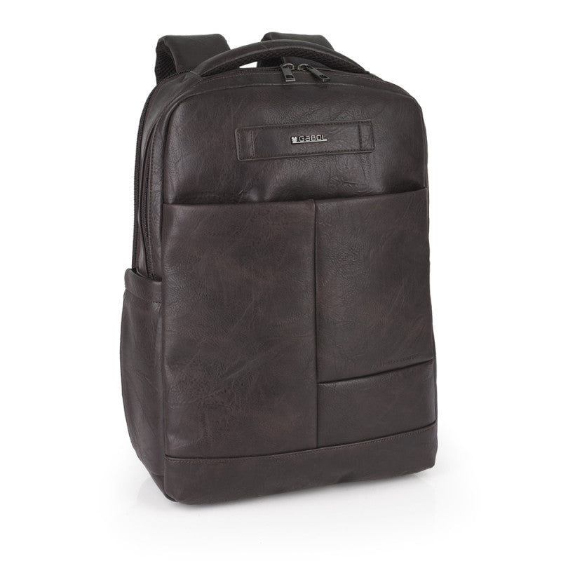 Mochila para Portátil 15.6" de Piel Sintética COMMAND Marrón Gabol | 413855