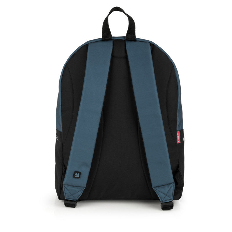 Mochila Escolar Gabol ROAD Azul Petróleo Mediana con Espalda Acolchada y Detalles Reflectantes